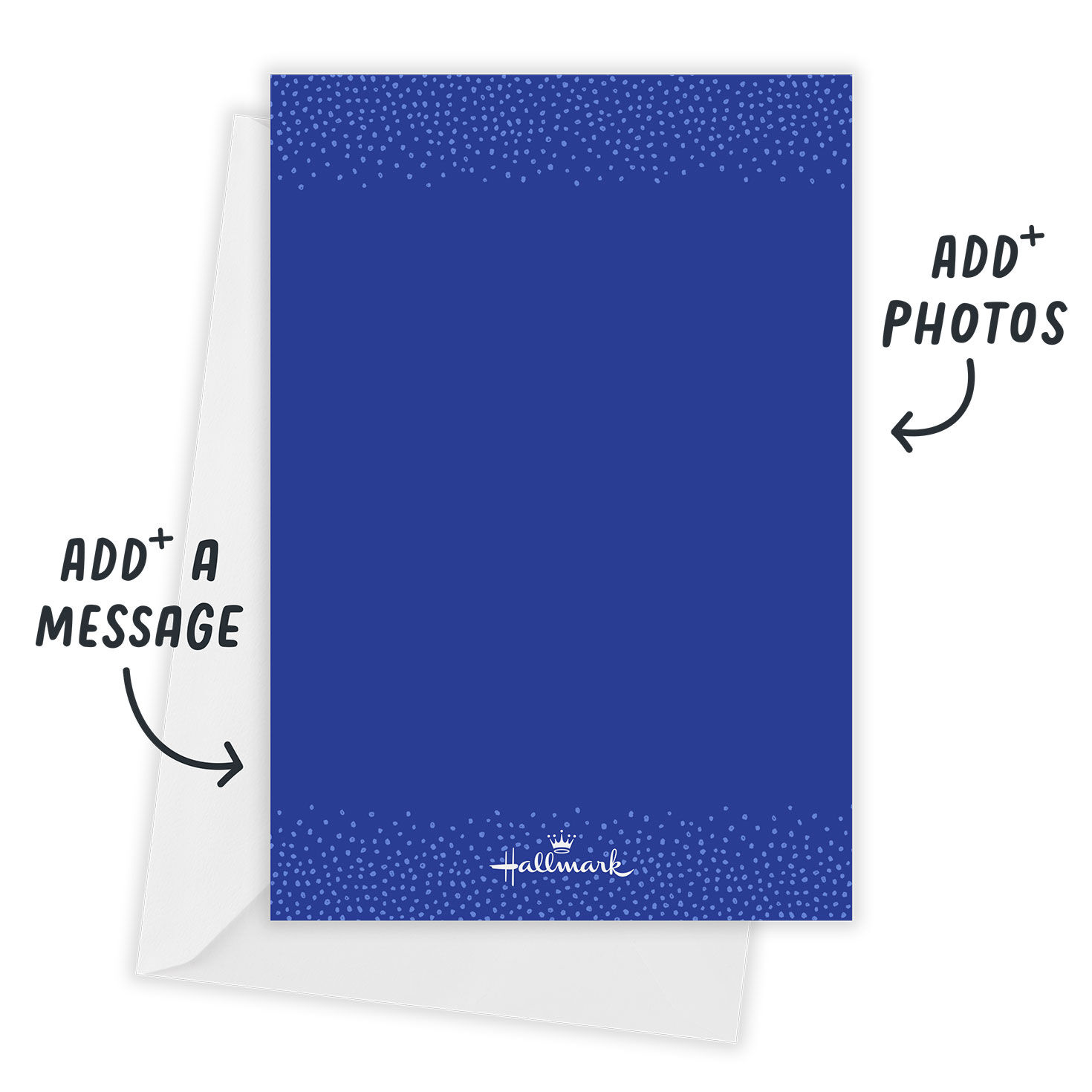 Blue Botanical Border Personalized Wedding Invitation Card back with Envelope indicating personalization image number 3