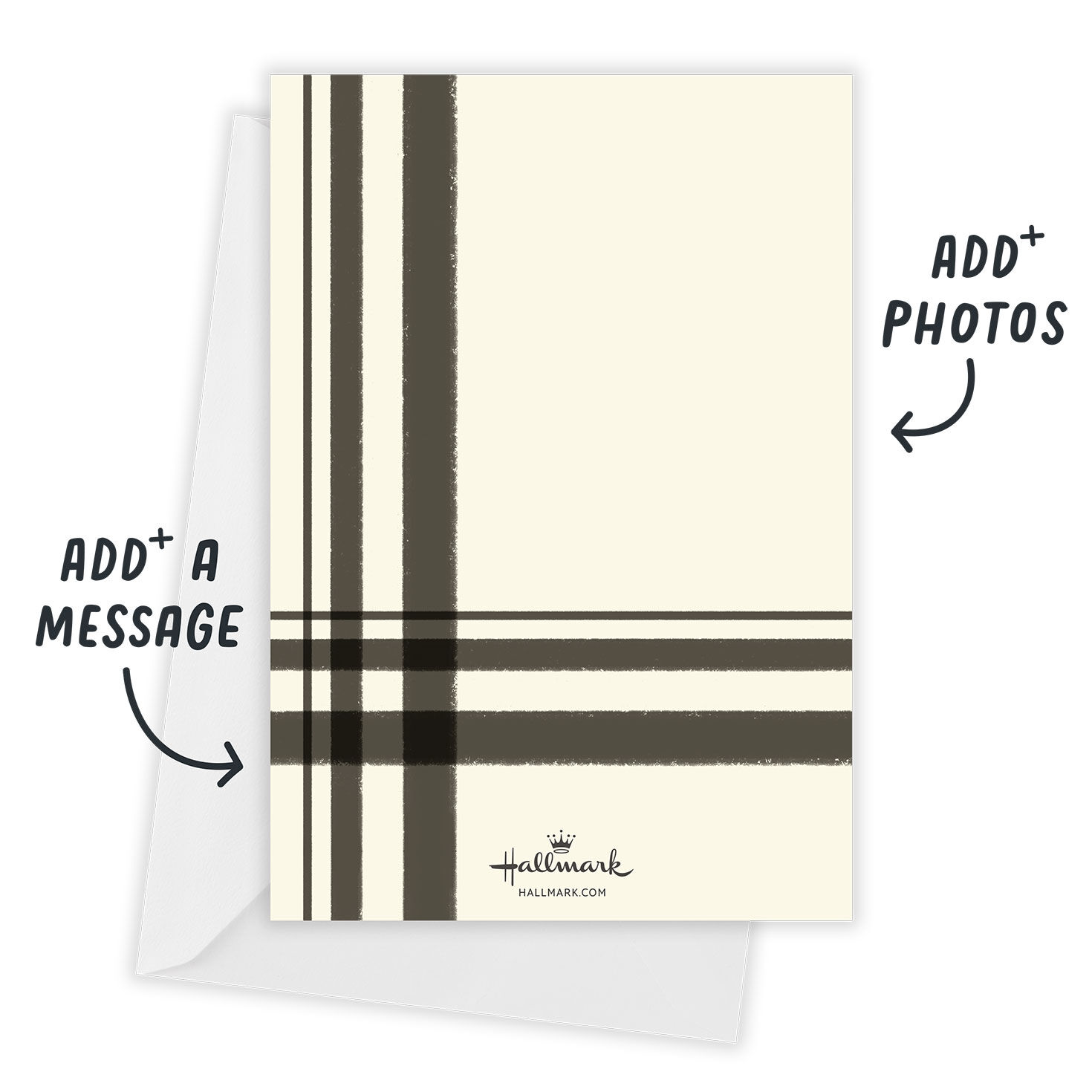 Black and Cream Plaid Flat Christmas Photo Card, , large image number 3