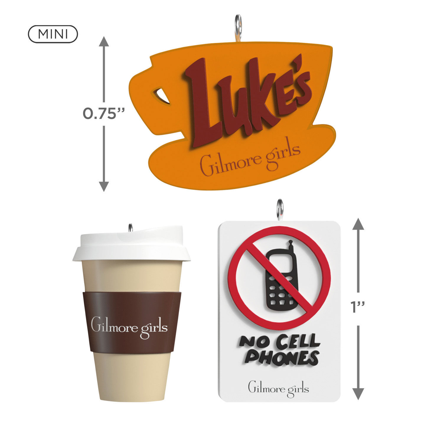 3 Mini Gilmore Girls Items Keepsake Ornaments measurement image number 3