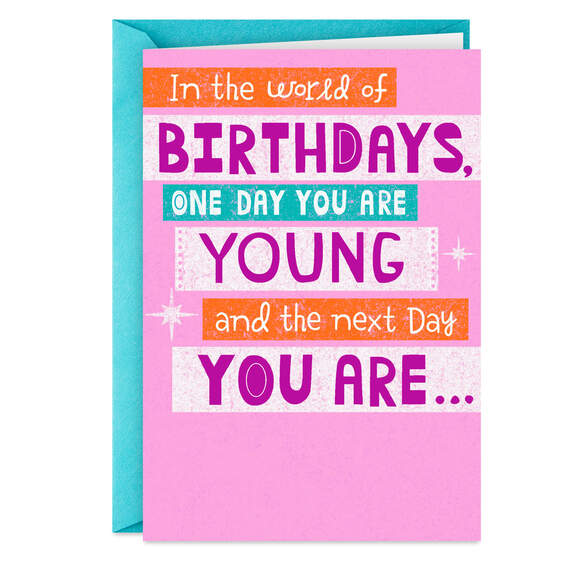 Young, Then Fabulous Funny Birthday Card, , large image number 1