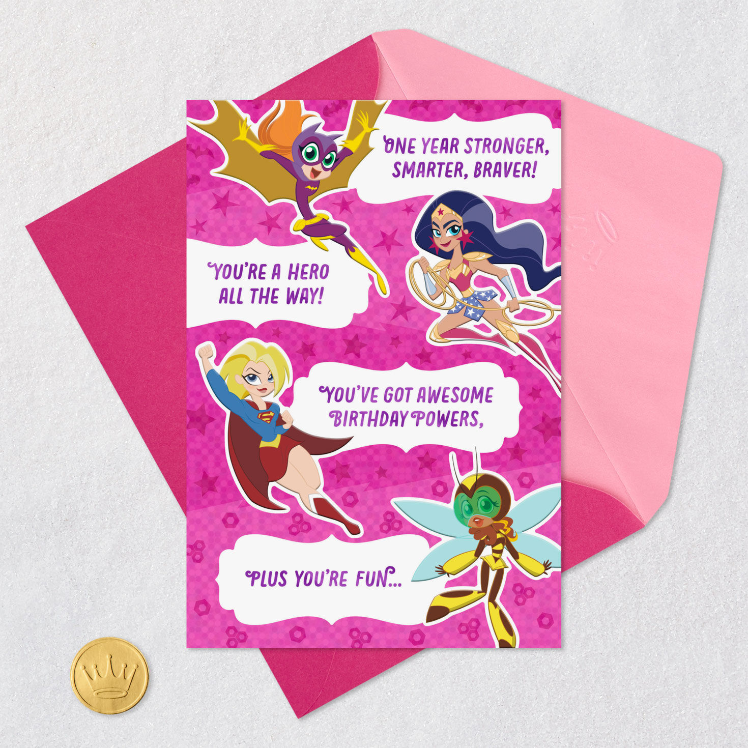 DC&trade; Super Hero Girls&trade; Stronger, Smarter, Braver Birthday Card, , large image number 5