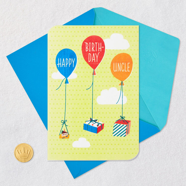 Balloons and Presents Uncle Birthday Card  image number 5
