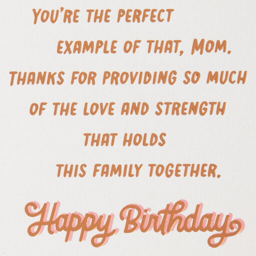 A Strong Mom Makes a Strong Family Birthday Card for Mom, 