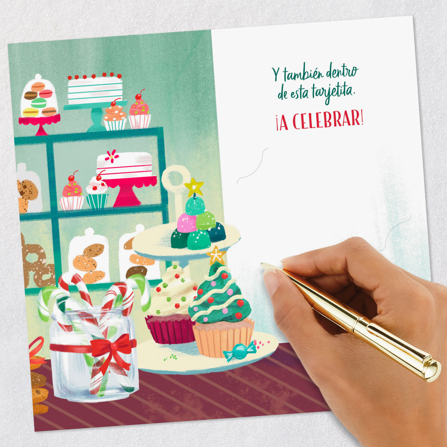 Gingerbread Cookies Spanish Gift Card Holder Christmas Card Signing card image number 6