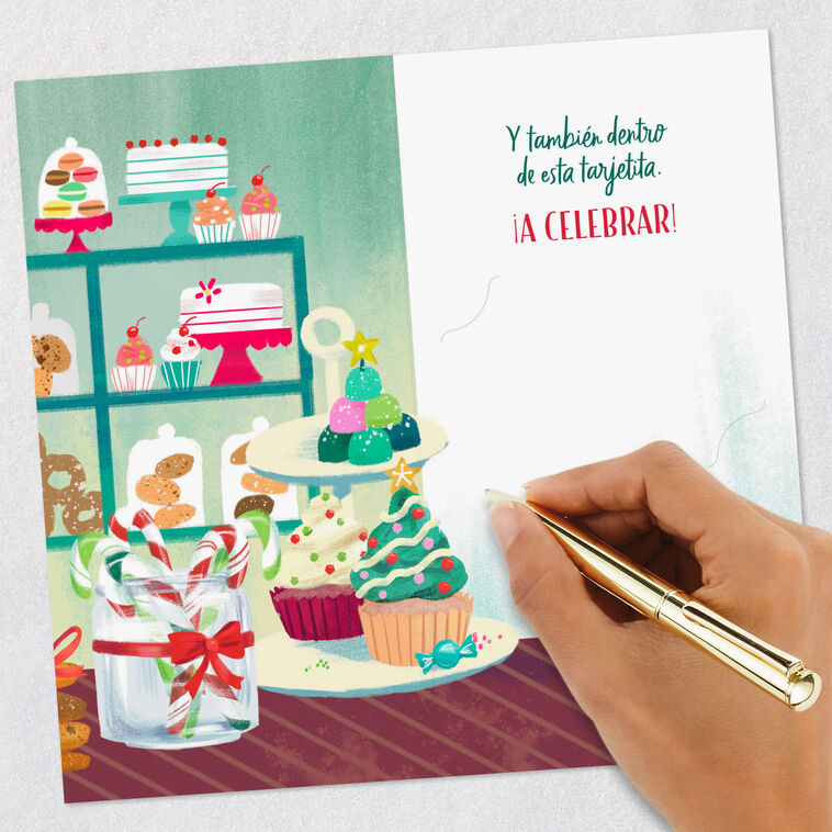 Gingerbread Cookies Spanish Gift Card Holder Christmas Card Signing card image number 6