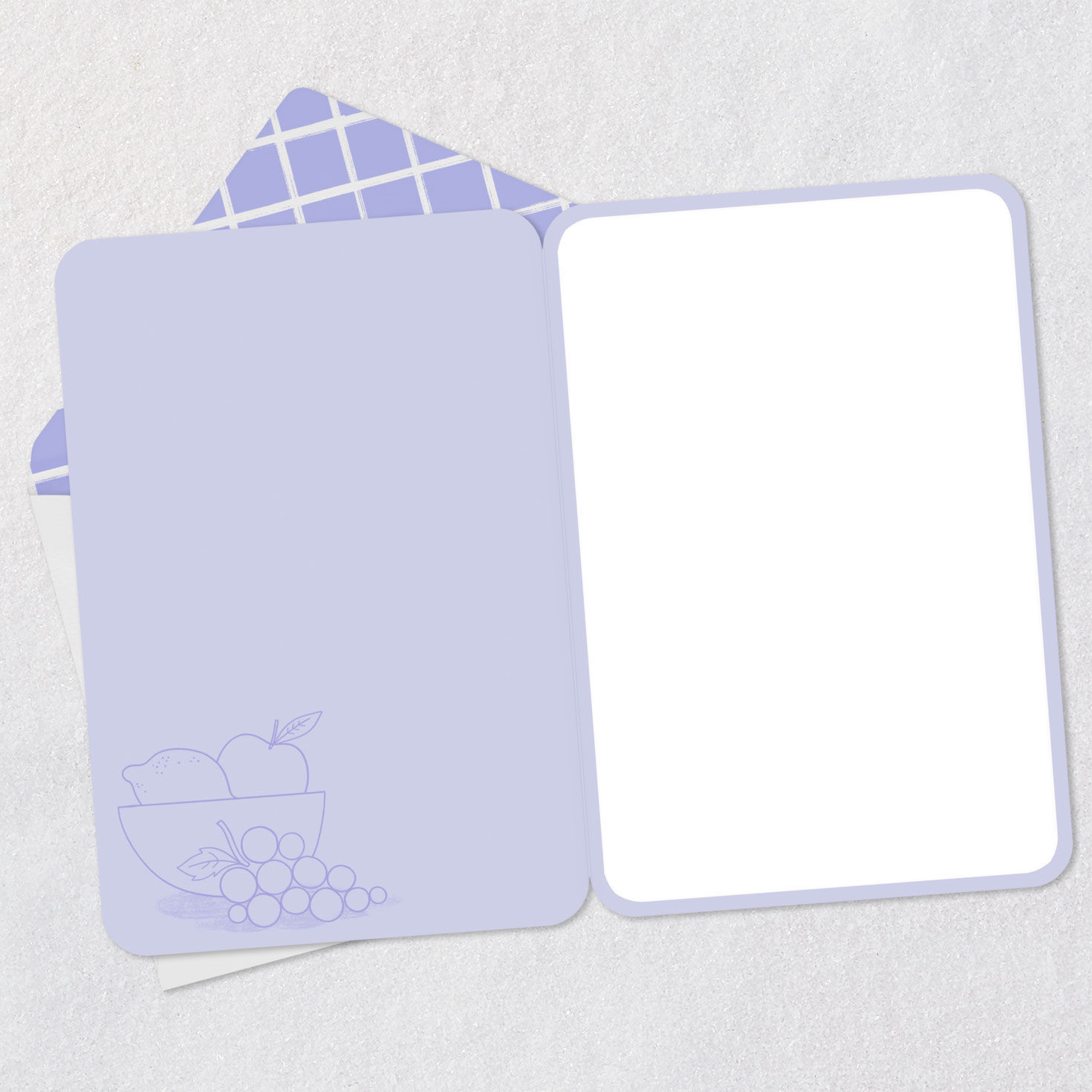 Smiling Grape Characters Blank Thank You Card Open card with envelope image number 2