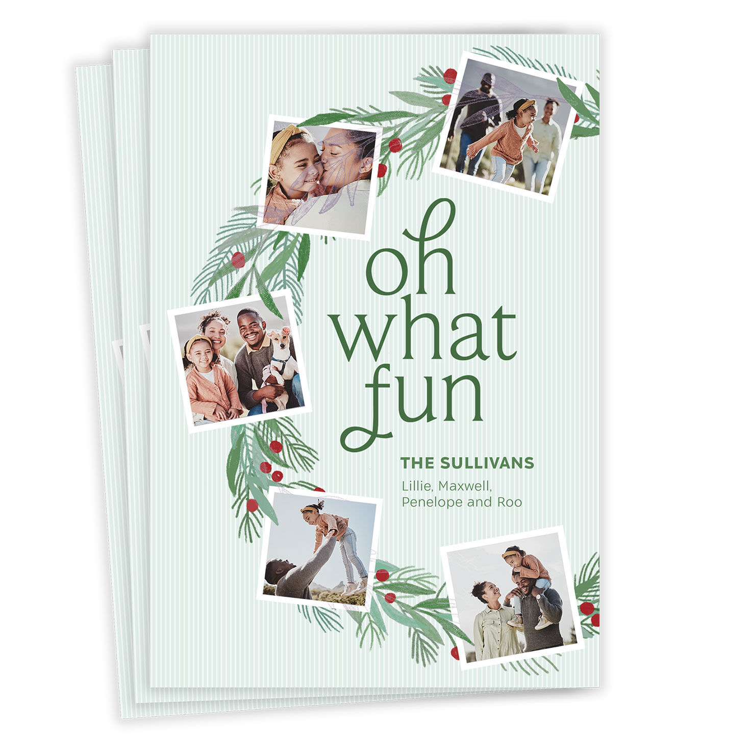 Oh What Fun Photo Collage Flat Holiday Photo Card