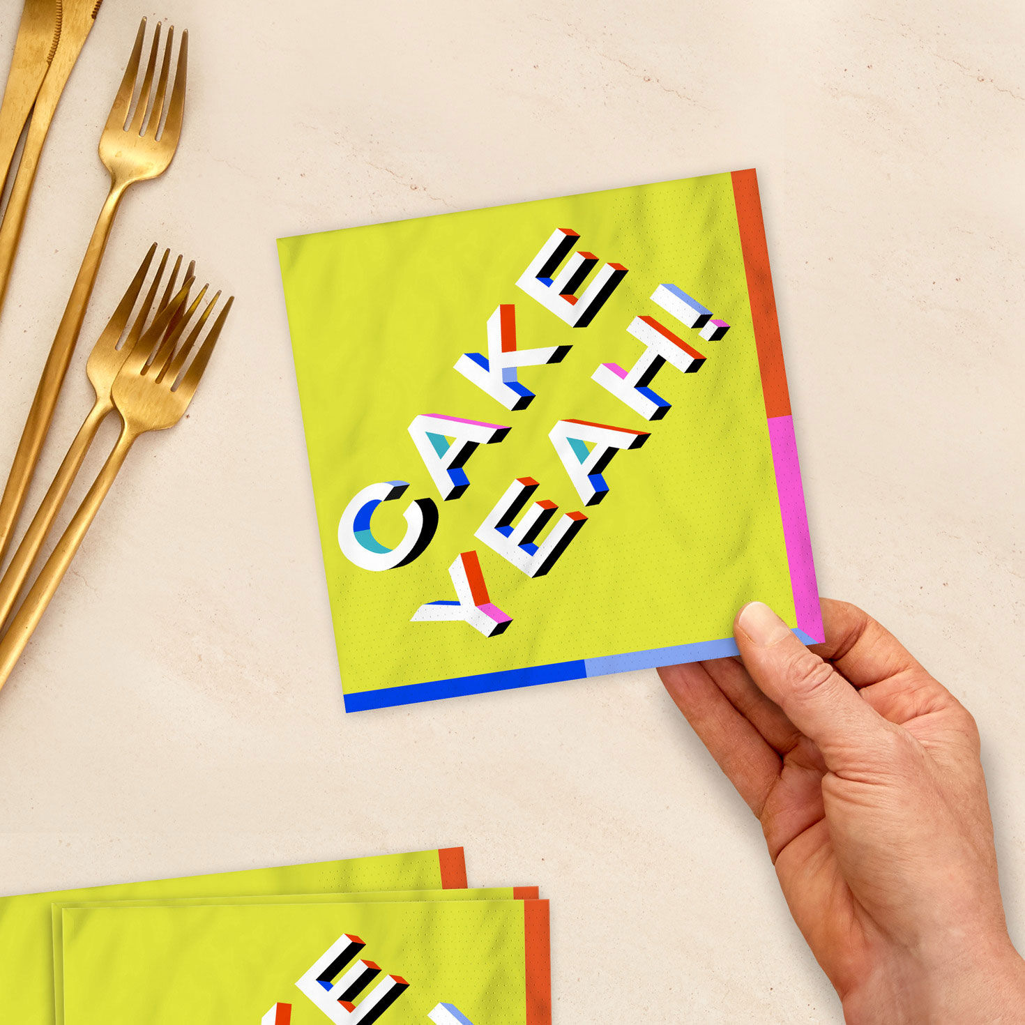 "Cake Yeah!" Colorful Cocktail Napkins, Pack of 20, , large image number 2