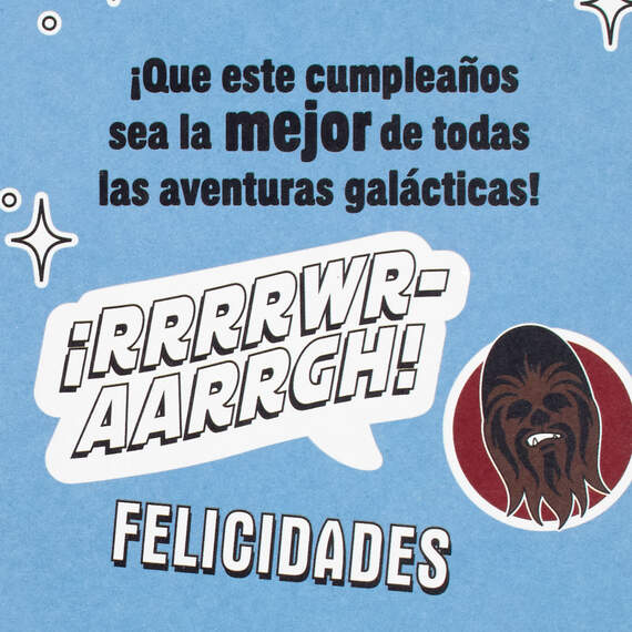 Star Wars™ Chewbacca™ Spanish-Language 7th Birthday Card With Stickers, , large image number 2