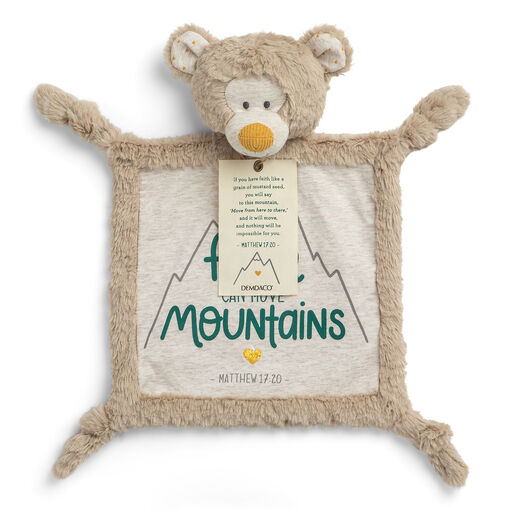Demdaco Faith Can Move Mountains Rattle Blankie, 12x12, 
