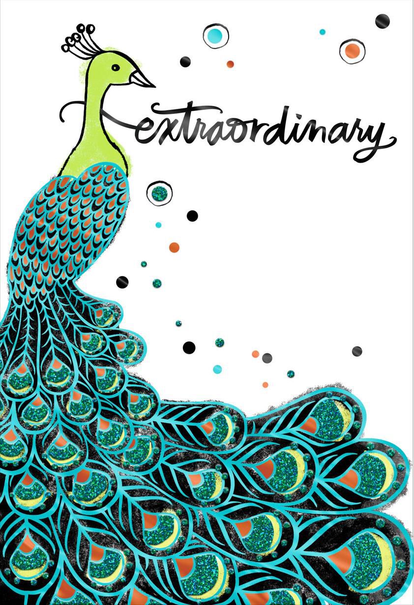 Extraordinary Peacock Congratulations Card