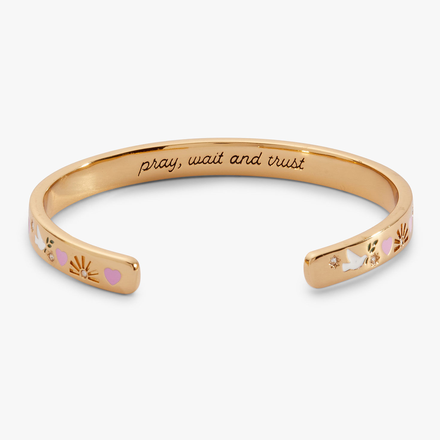 Alex And Ani 'Pray Wait and Trust' Cuff Bracelet closeup view image number 2