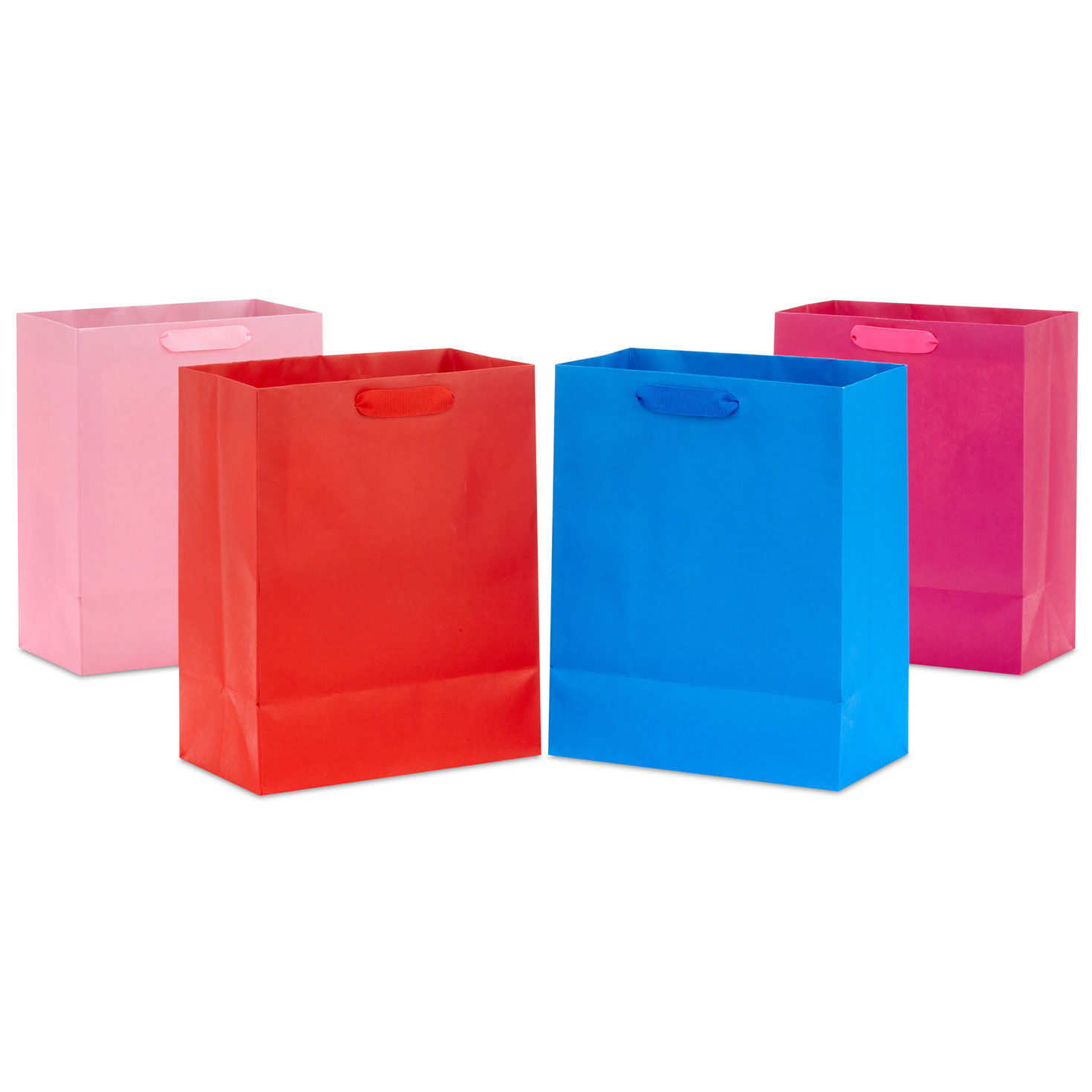 9.6" Assorted Solid Colors 4-Pack Medium Gift Bags, , large image number 7