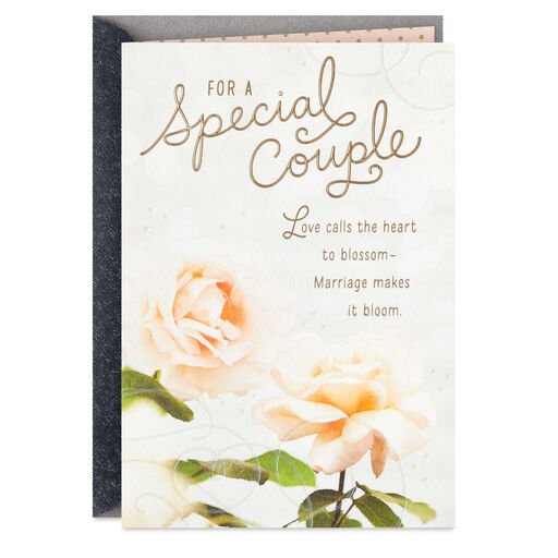 Marriage Makes the Heart Bloom Wedding Card, 