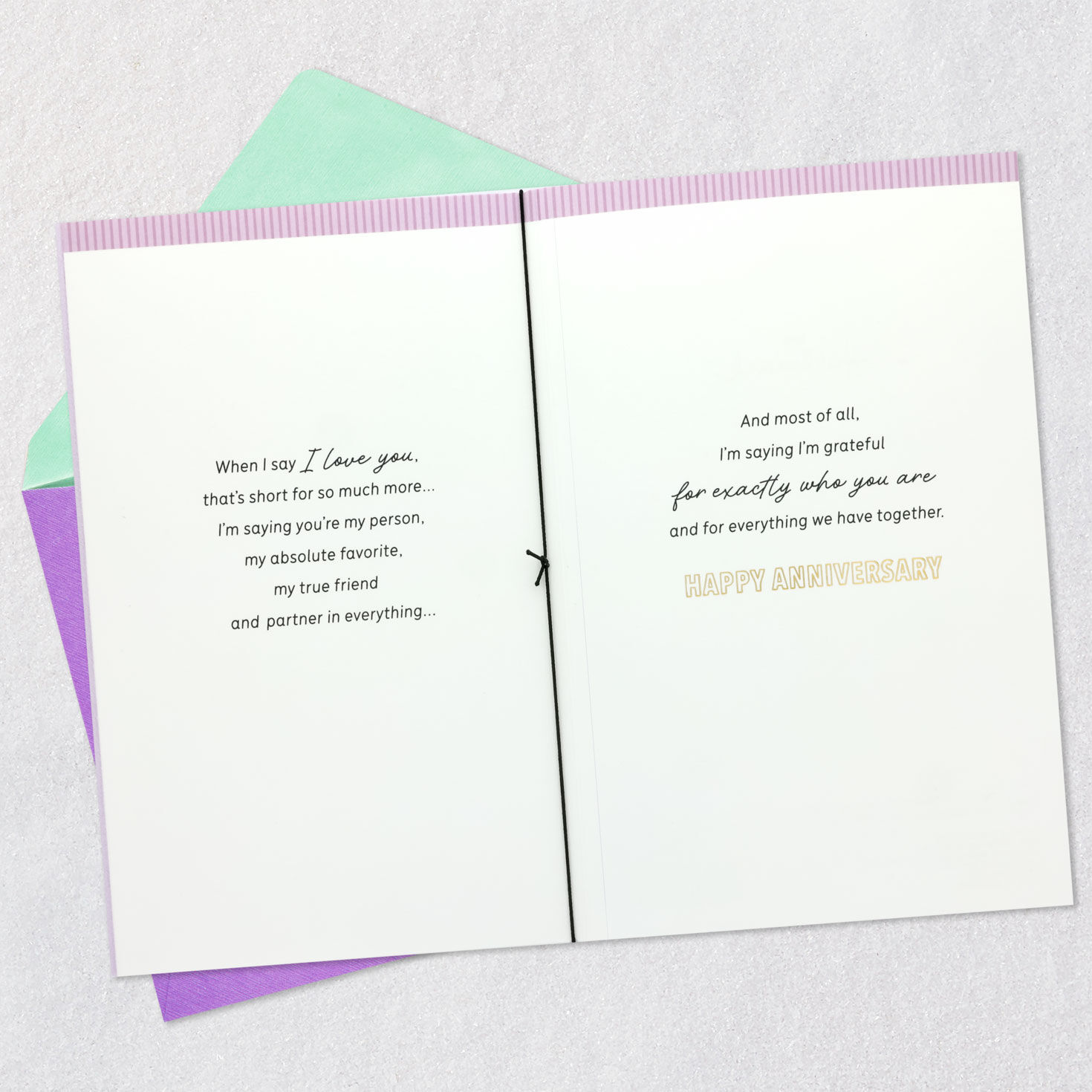 Modern Lettering Anniversary Card for Wife Open card with envelope image number 4