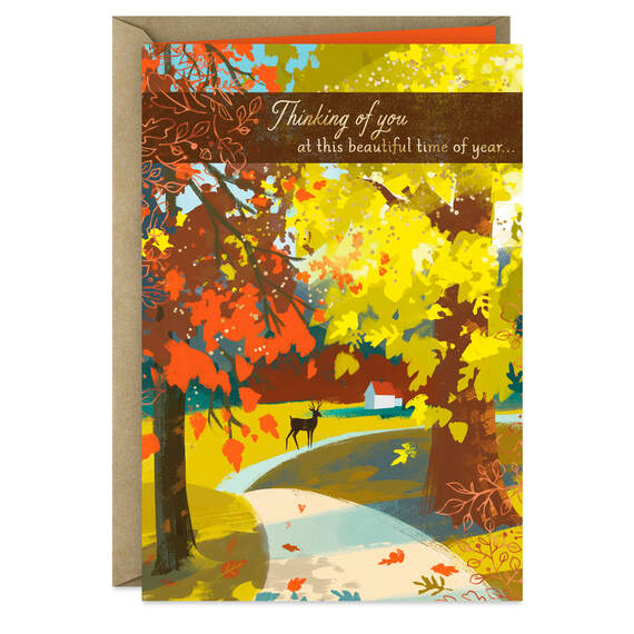 Giving Thanks and Thinking of You Thanksgiving Card