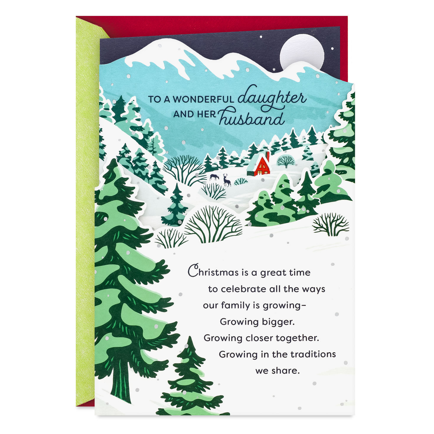 Growing Together Christmas Card for Daughter and Her Husband