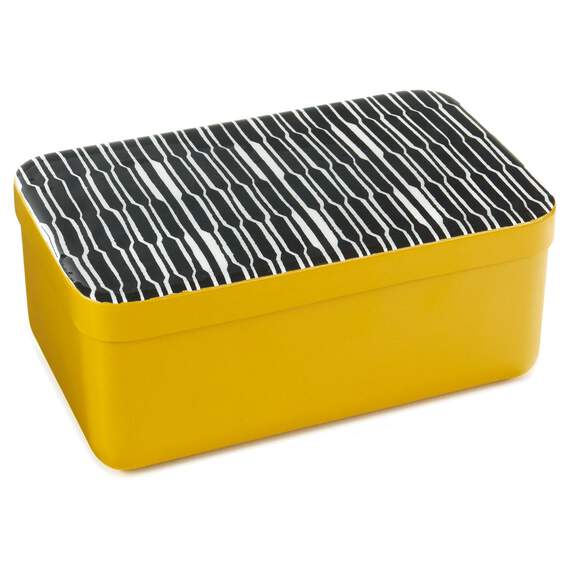 Yellow Decorative Lidded Metal Nesting Box, Medium, , large image number 1