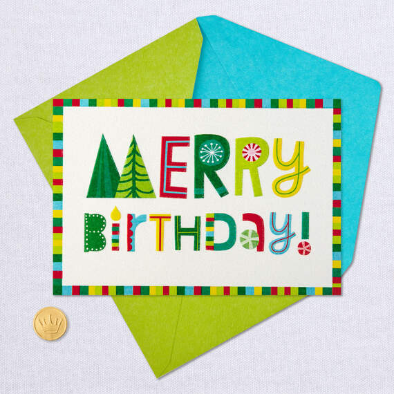 Happy and Merry Christmas Birthday Card, , large image number 5