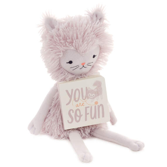MopTops Furry Cat Stuffed Animal With You Are So Fun Board Book