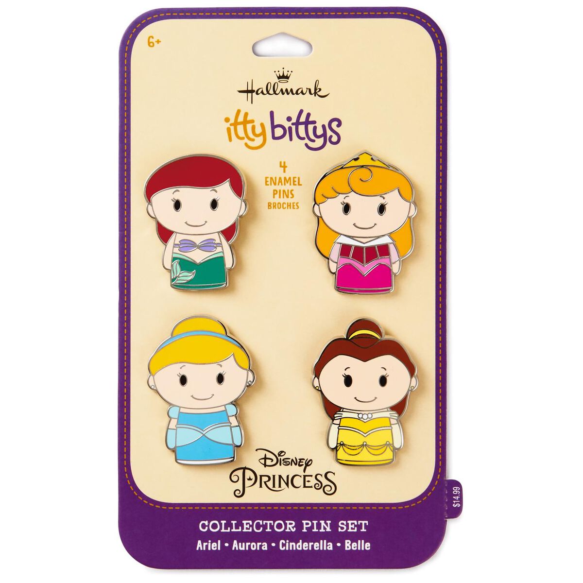 itty bittys® Disney Princess Collectible Enamel Pins, Set of 4 Collectible Toys Hallmark