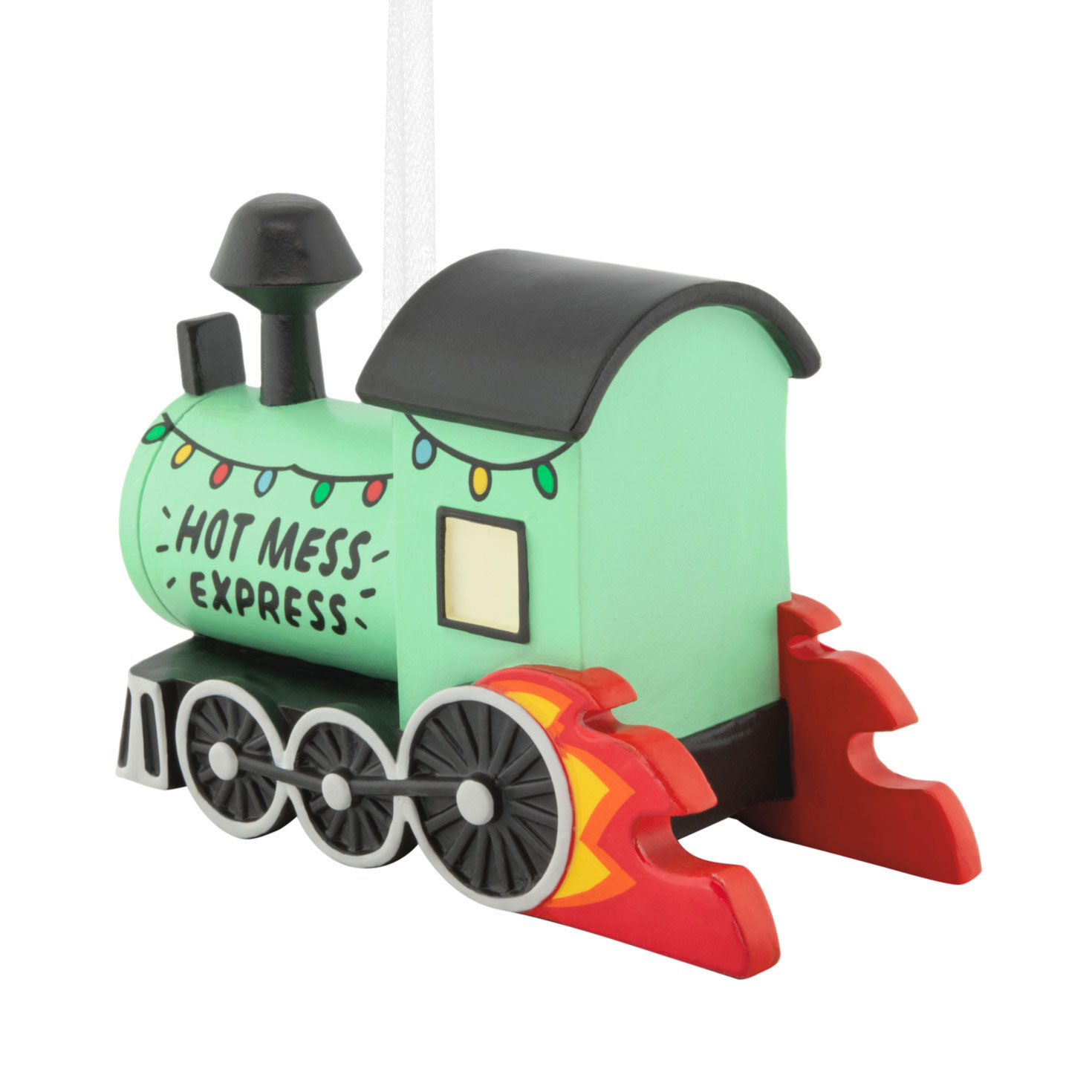 Hot Mess Train Engine Christmas Ornament back image number 6