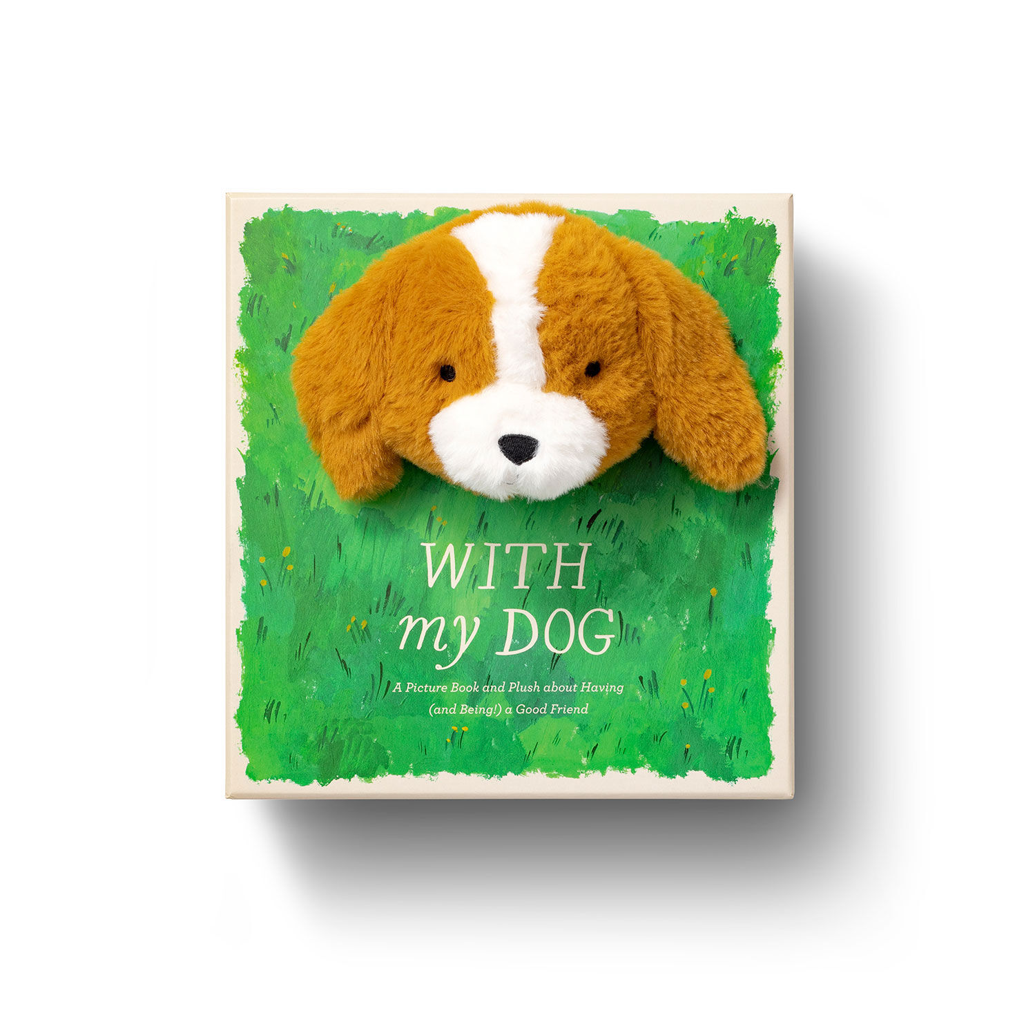 Plush Brown and White Dog and Board Book Gift Set book front image number 3