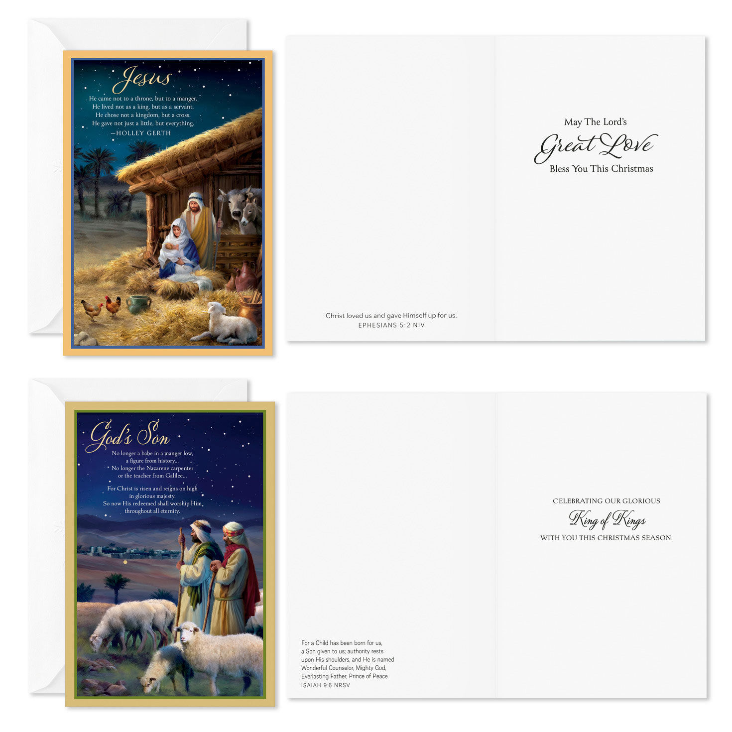 Holy Night Christian Christmas Cards Assortment Card Front with Sentiment image number 3