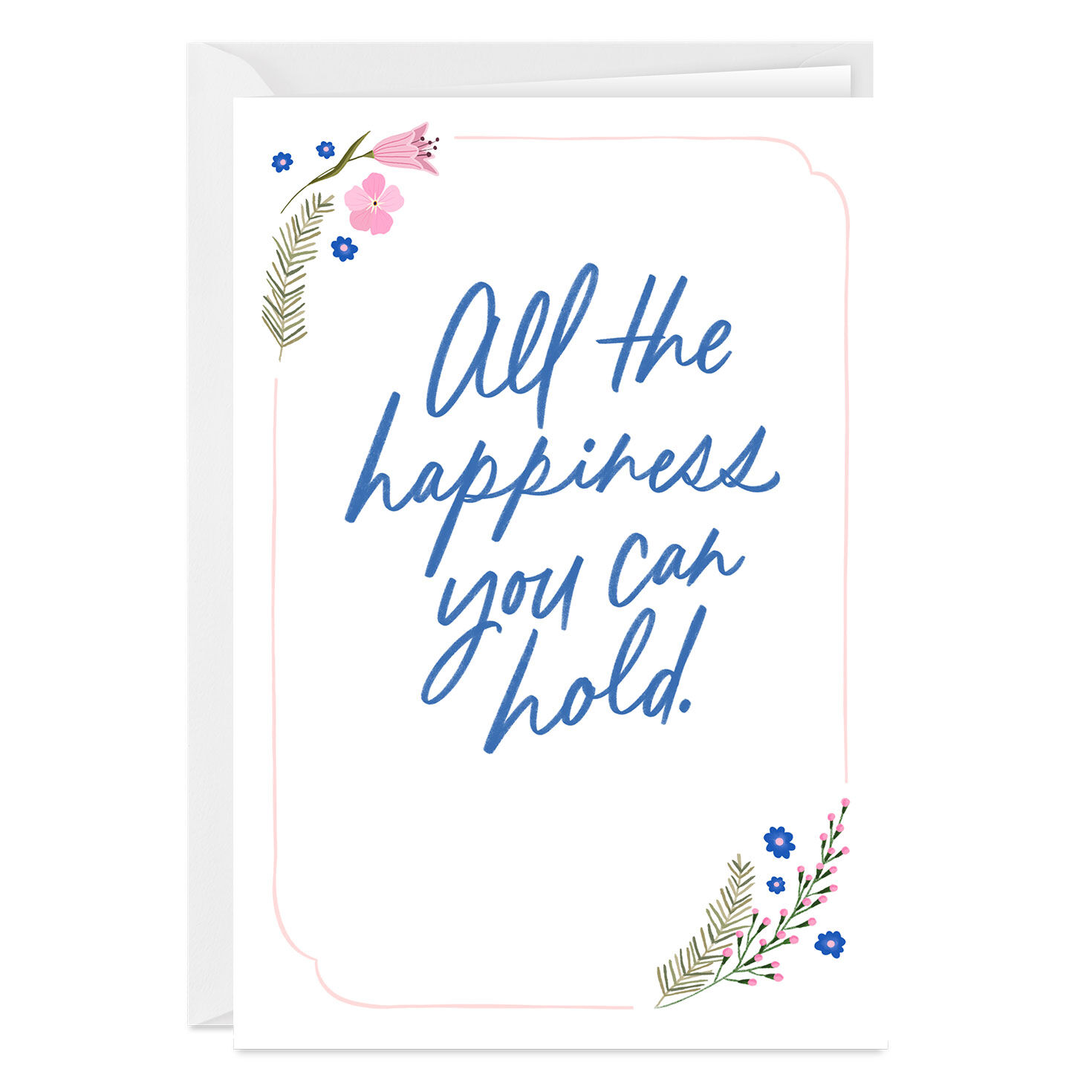 All the Happiness Floral Custom Birthday Card