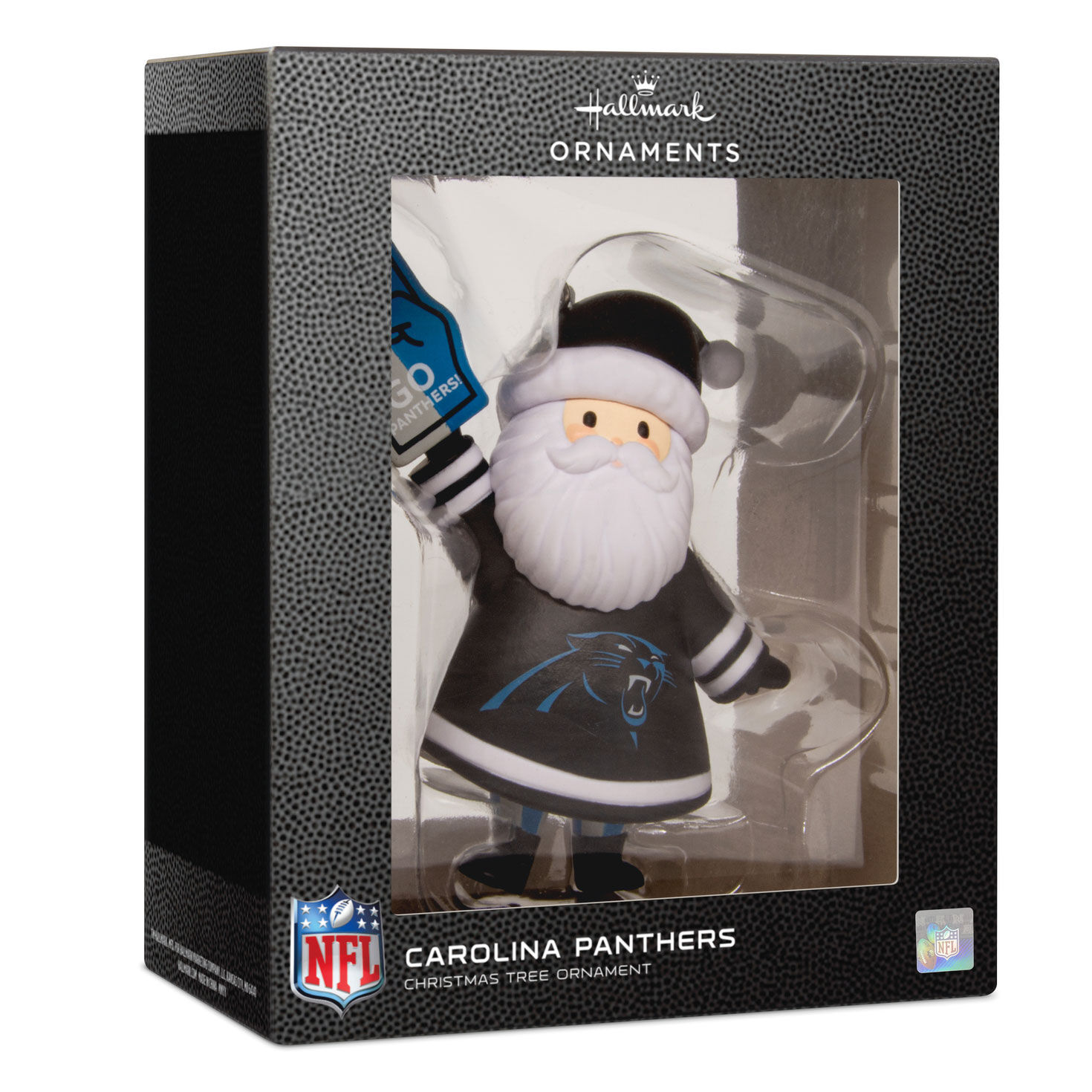 Carolina Panthers Santa Fan Christmas Ornament  image number 7