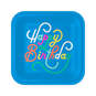 Blue "Happy Birthday" Square Dinner Plates, Set of 8, , large image number 1