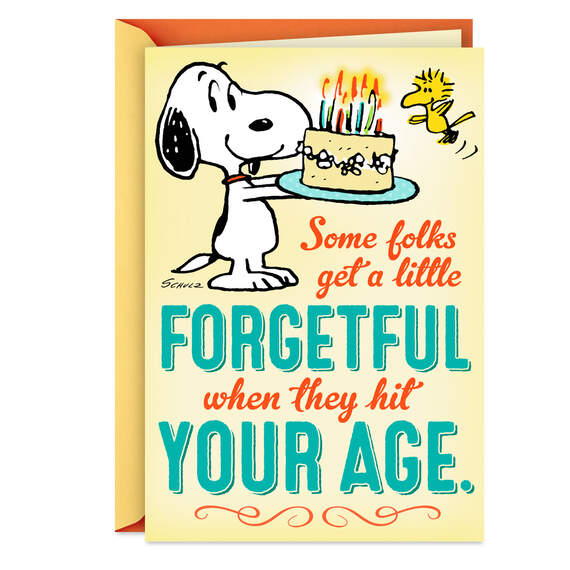 Peanuts® Snoopy and Woodstock Forgetful Funny Birthday Card, , large image number 1