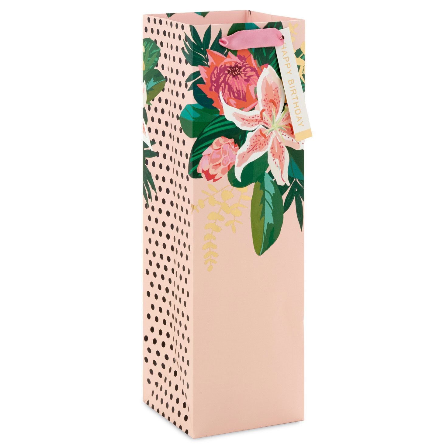 Pink blush flower gift bag on sale