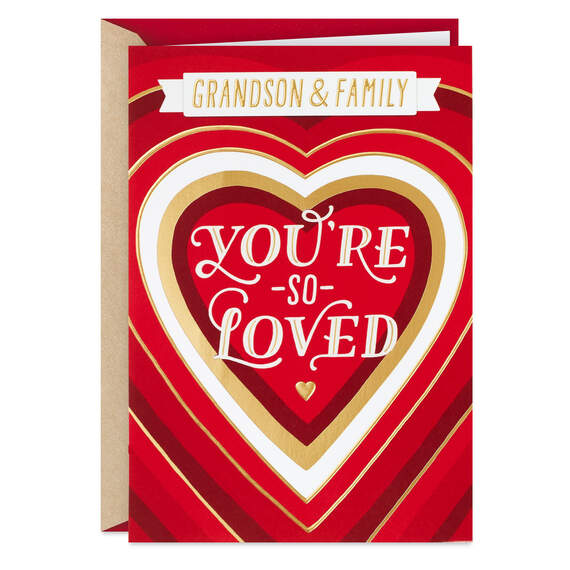 So Loved Valentine's Day Card for Grandson and Family, , large image number 1