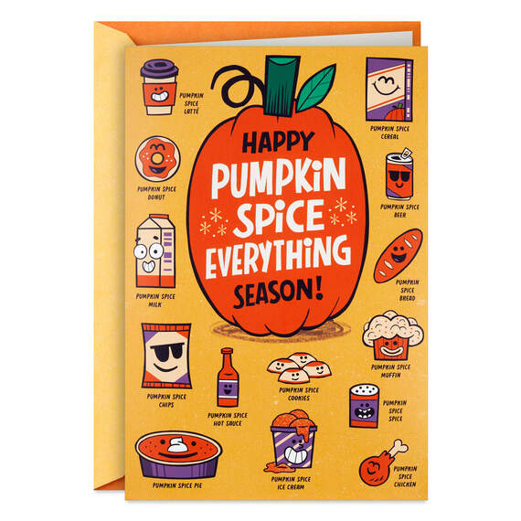 Happy Pumpkin Spice Season Funny Halloween Card With Sound, , large image number 1
