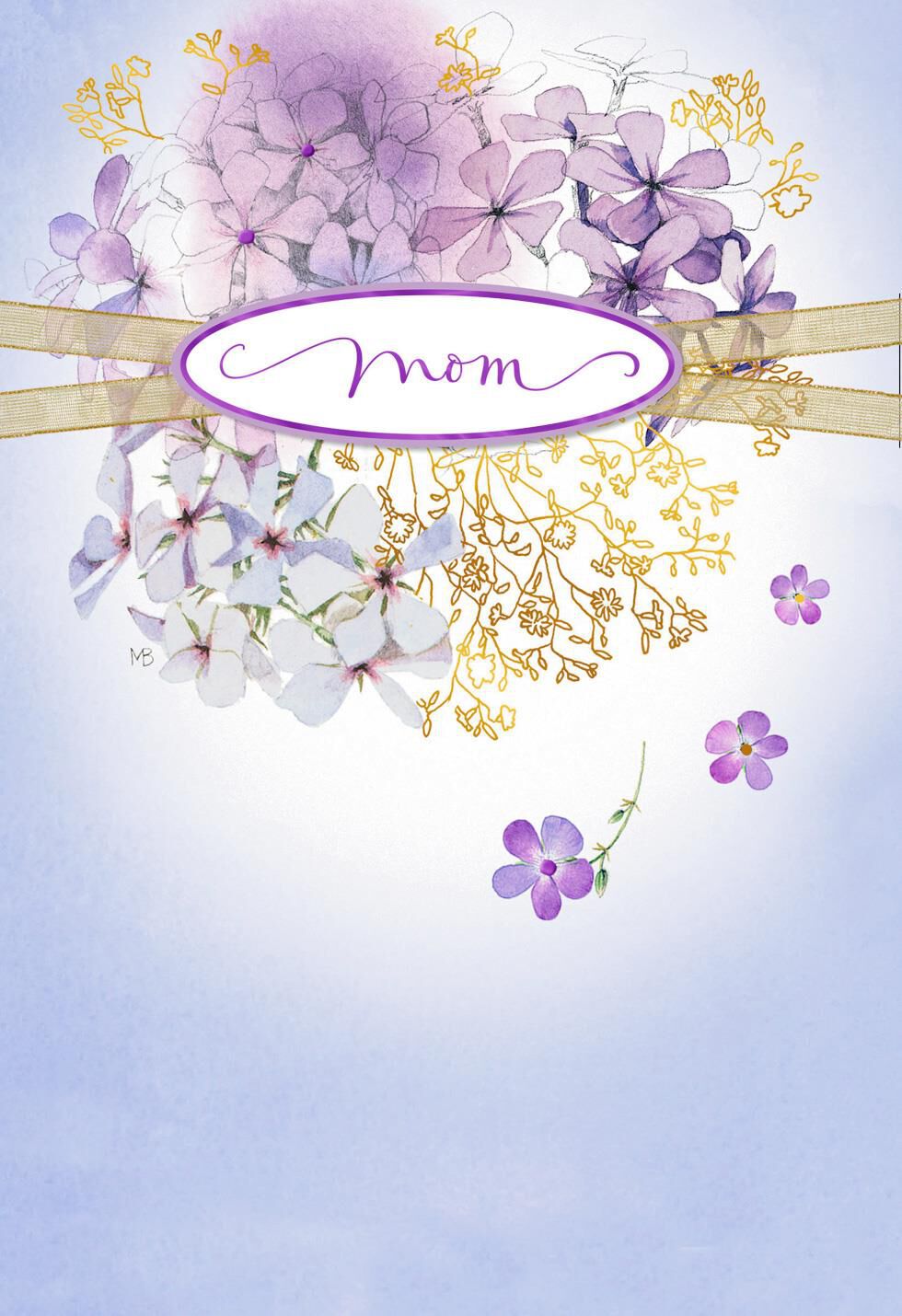 Marjolein Bastin Purple Flower Wreath Mother's Day Card