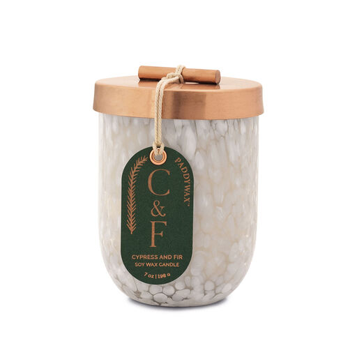 Paddywax Cypress & Fir Hand Blown Glass Jar Candle, 7 oz., 