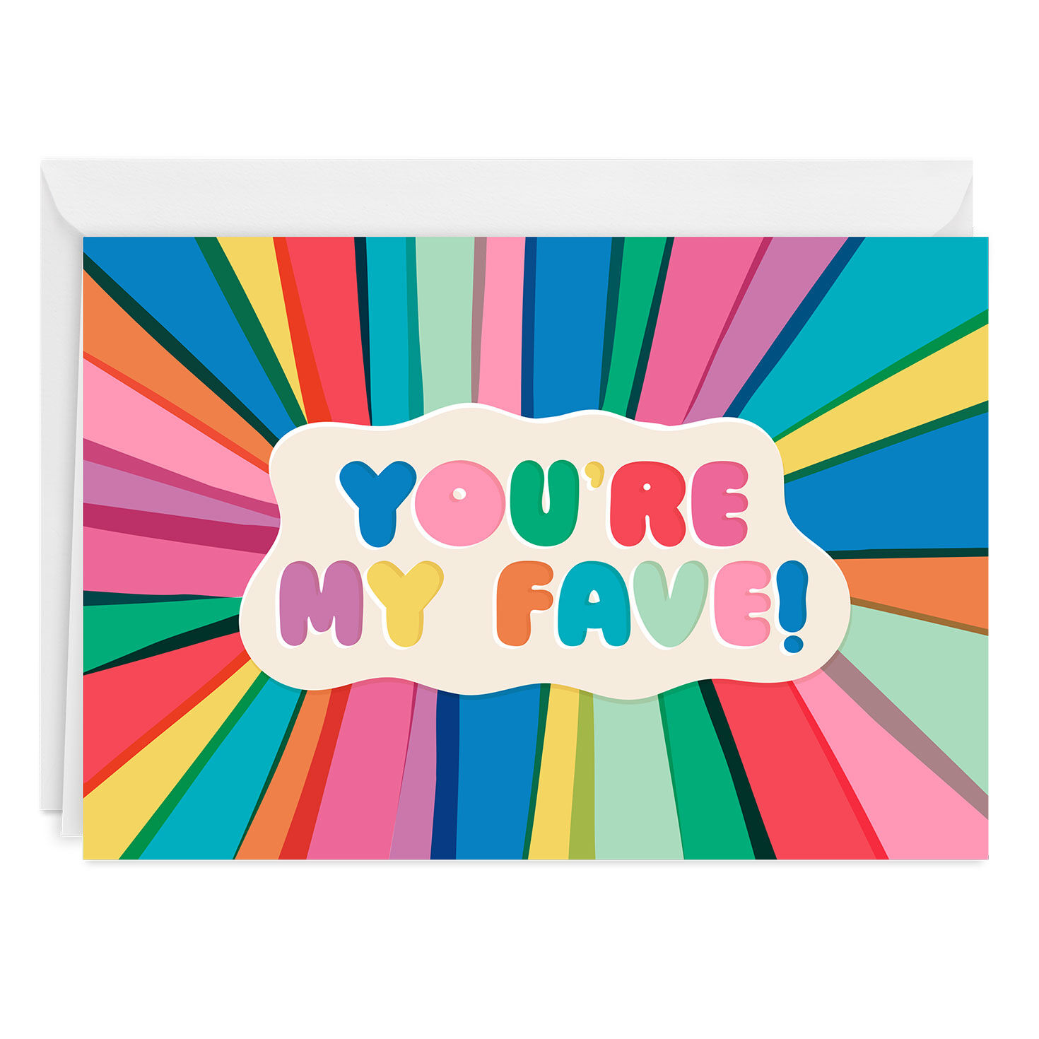You're My Fave Rainbow Rays Custom Birthday Card