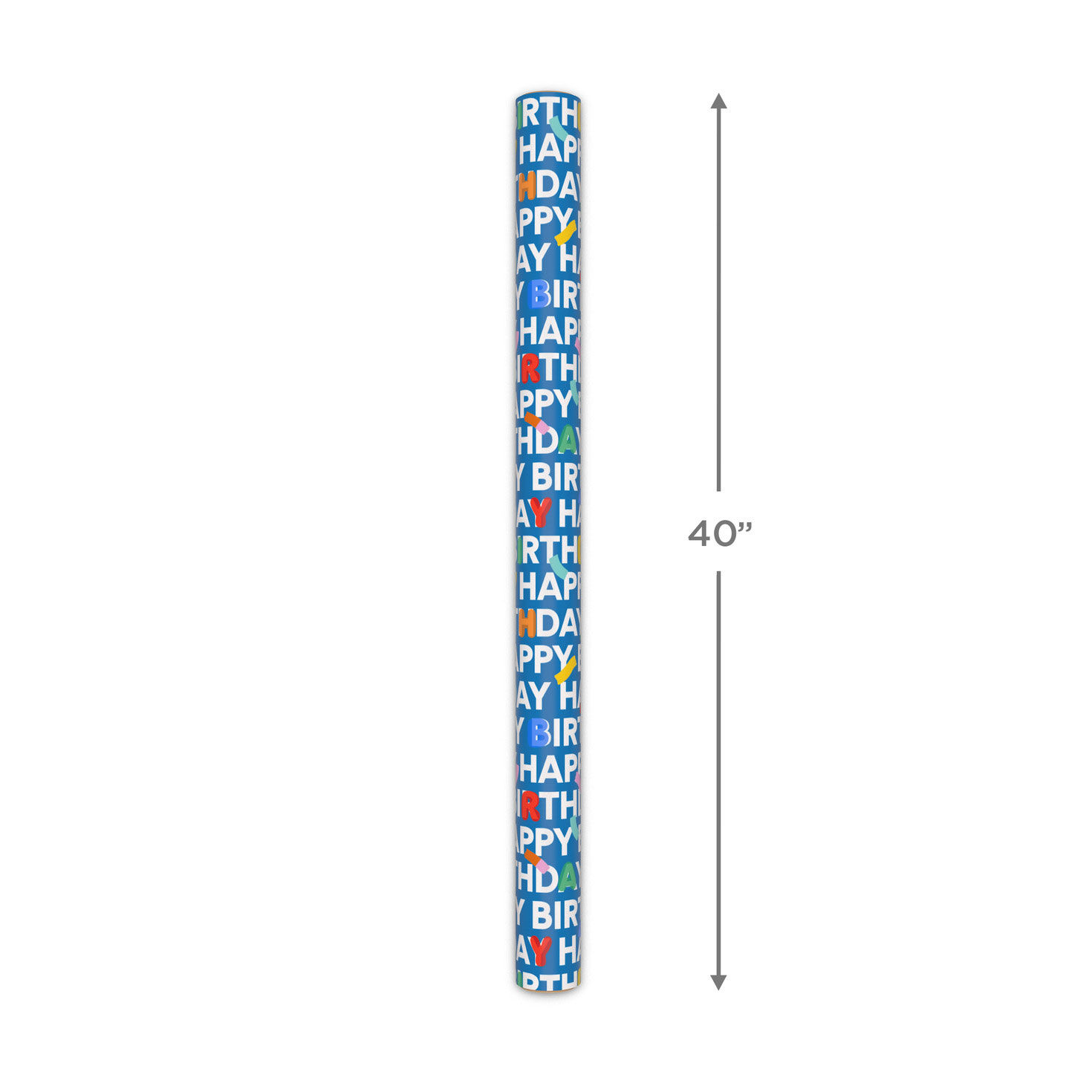 Happy Birthday on Blue Wrapping Paper Measurement image number 5