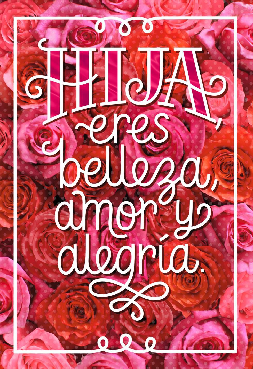 Pink and Red Roses Spanish-Language Mother's Day Card for Daughter