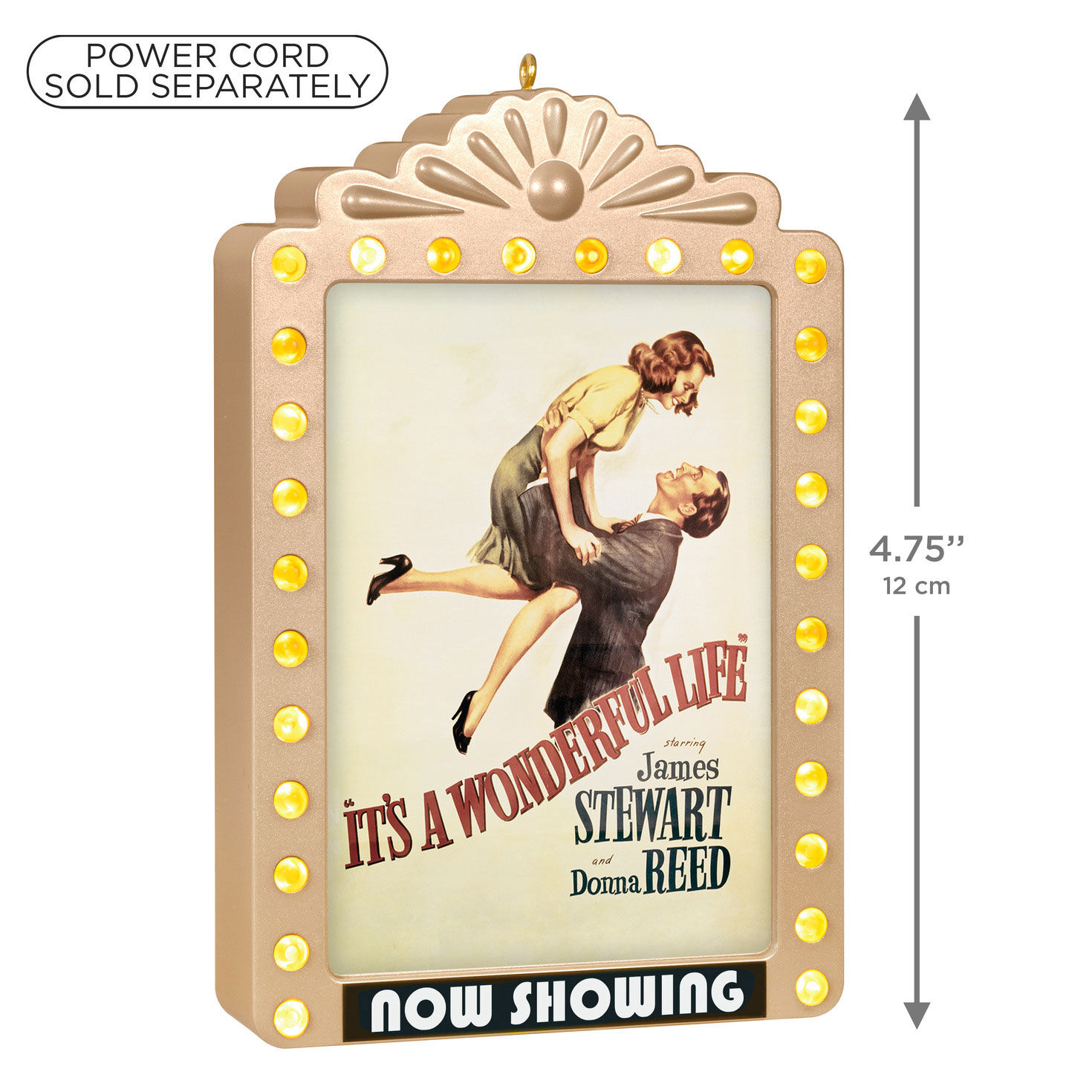 It's a Wonderful Life Movie Marquee Ornament measurement image number 3