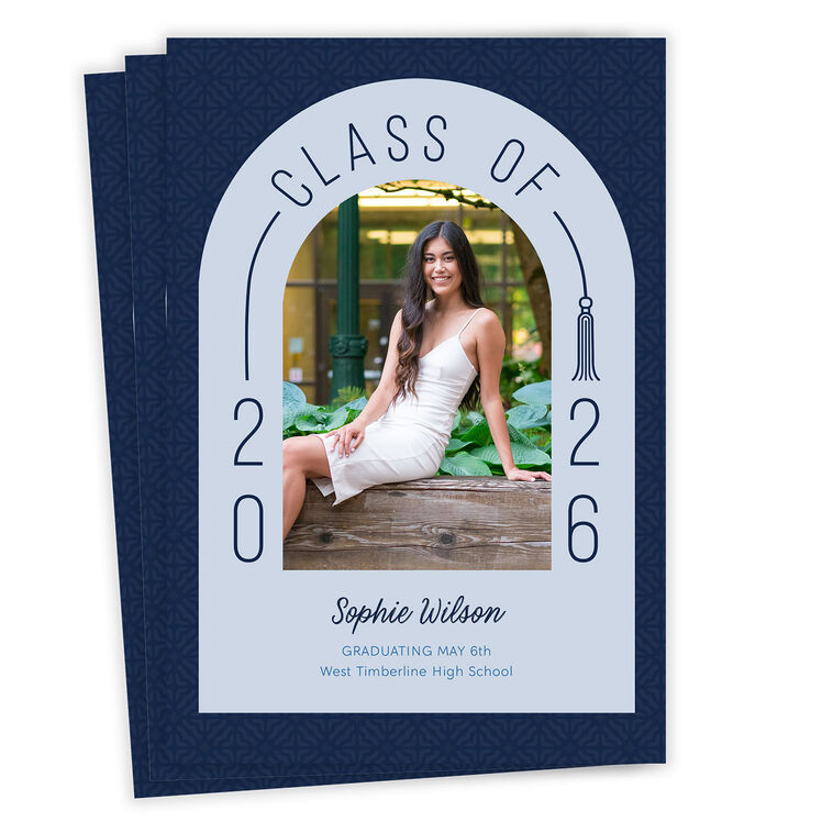 college grad announcement cards Graduation Card designed announcement card Arch and Tassel Class of
