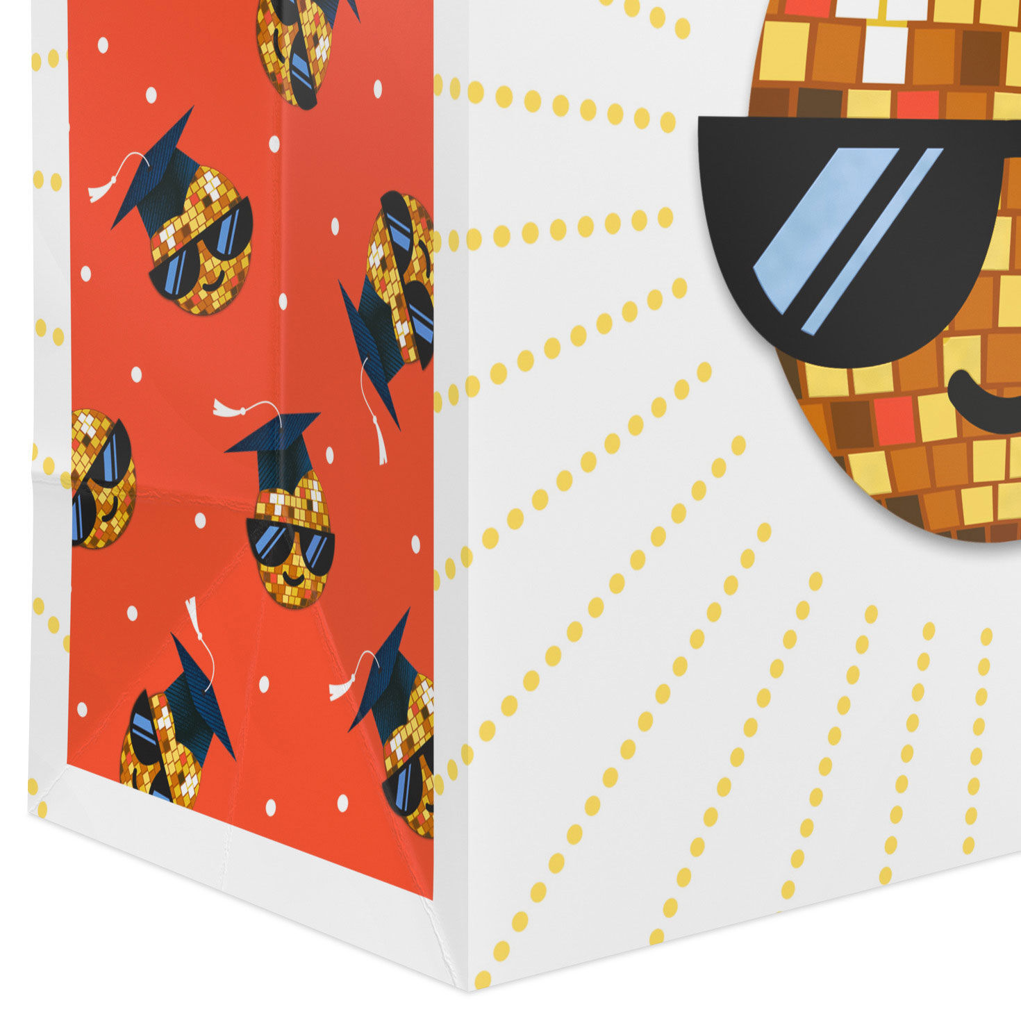 Smiling Disco Ball Sun in Grad Cap Small Gift Bag Base/Side Detail image number 5