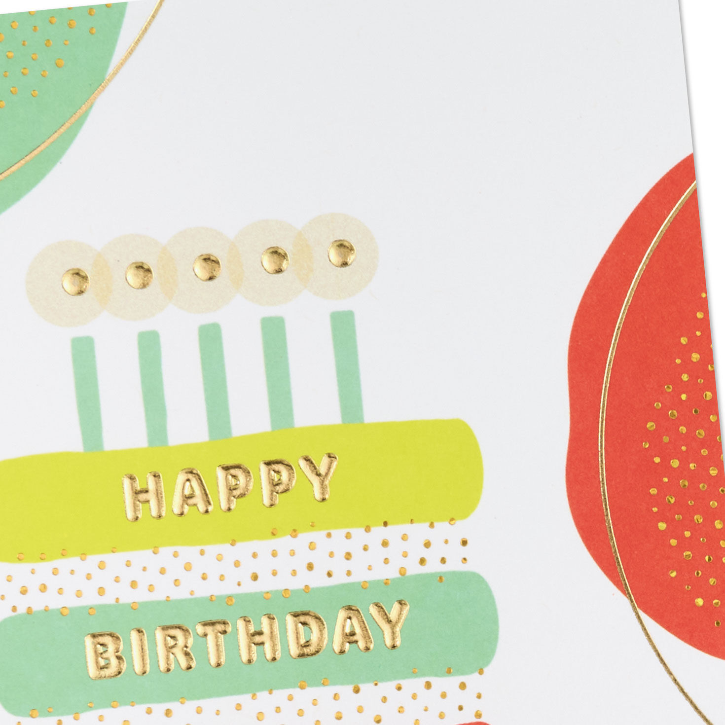 Colorful Striped Cake and Dots Birthday Card Card Front Detail image number 4