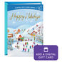Ice-Skating Scene Gift Card Greeting Holiday Card Card front with gift card image number 1