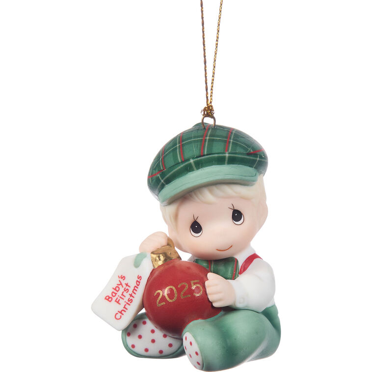 Precious Moments Baby Boy First Christmas 2025 Ornament, 2.5"