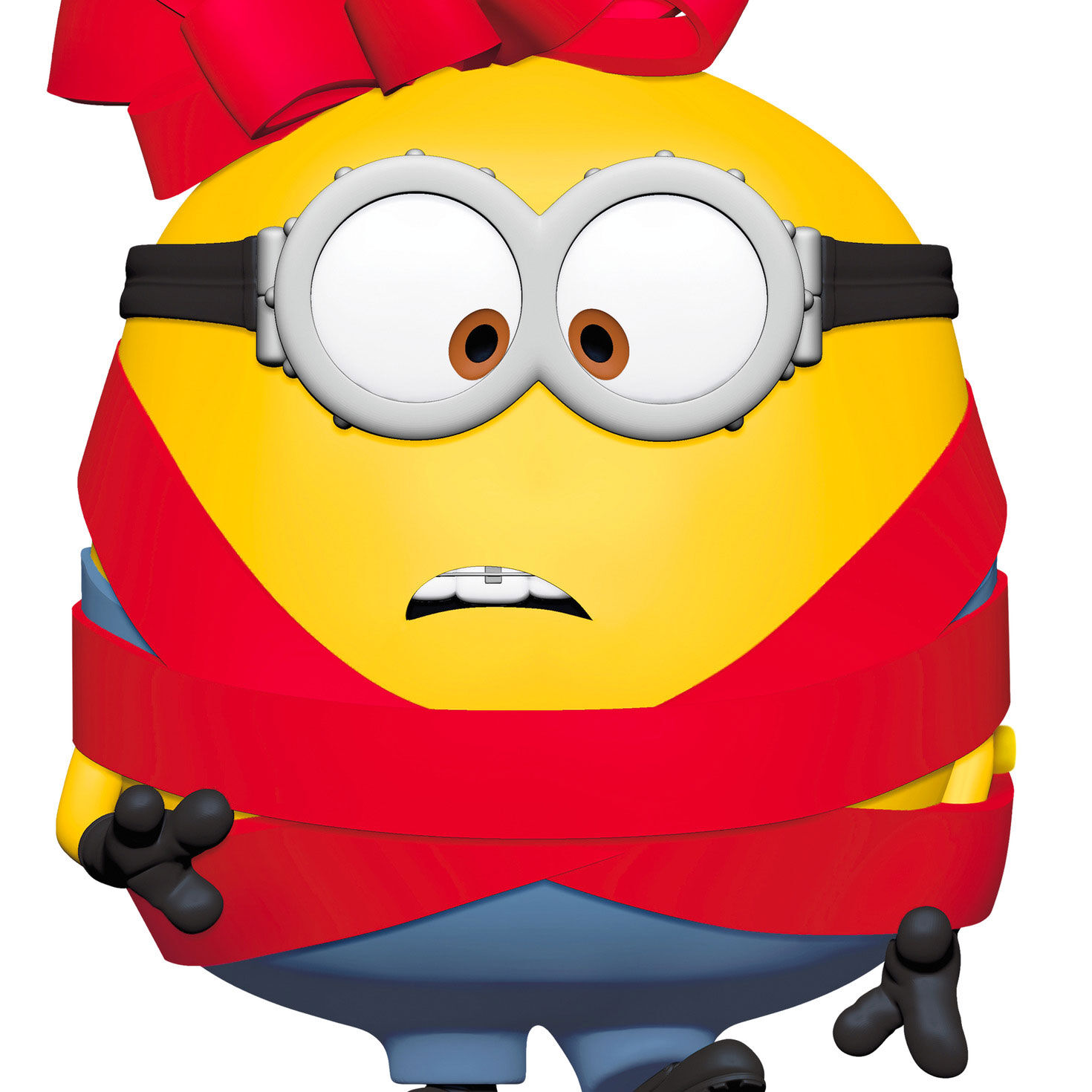 Otto Minion in Red Ribbon Keepsake Ornament upclose view image number 5