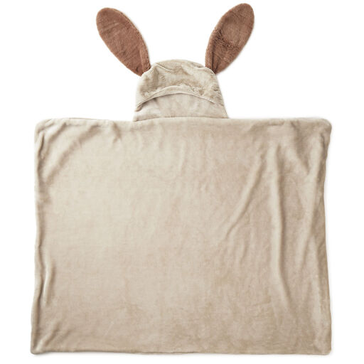 Baby Bunny Hooded Blanket With Pockets, 