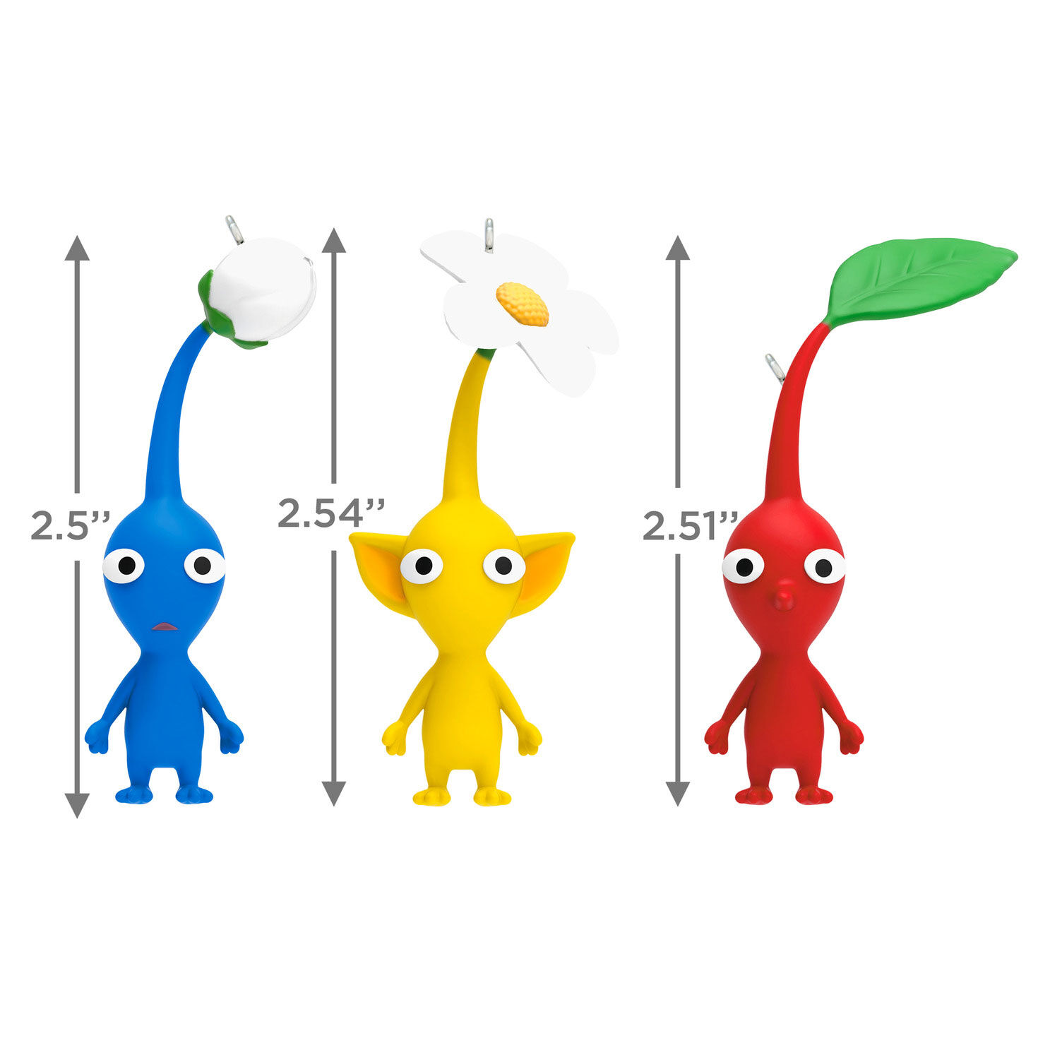 Nintendo Pikmin Red Yellow and Blue Pikmin Ornaments Set of 3 Keepsake Ornaments Hallmark