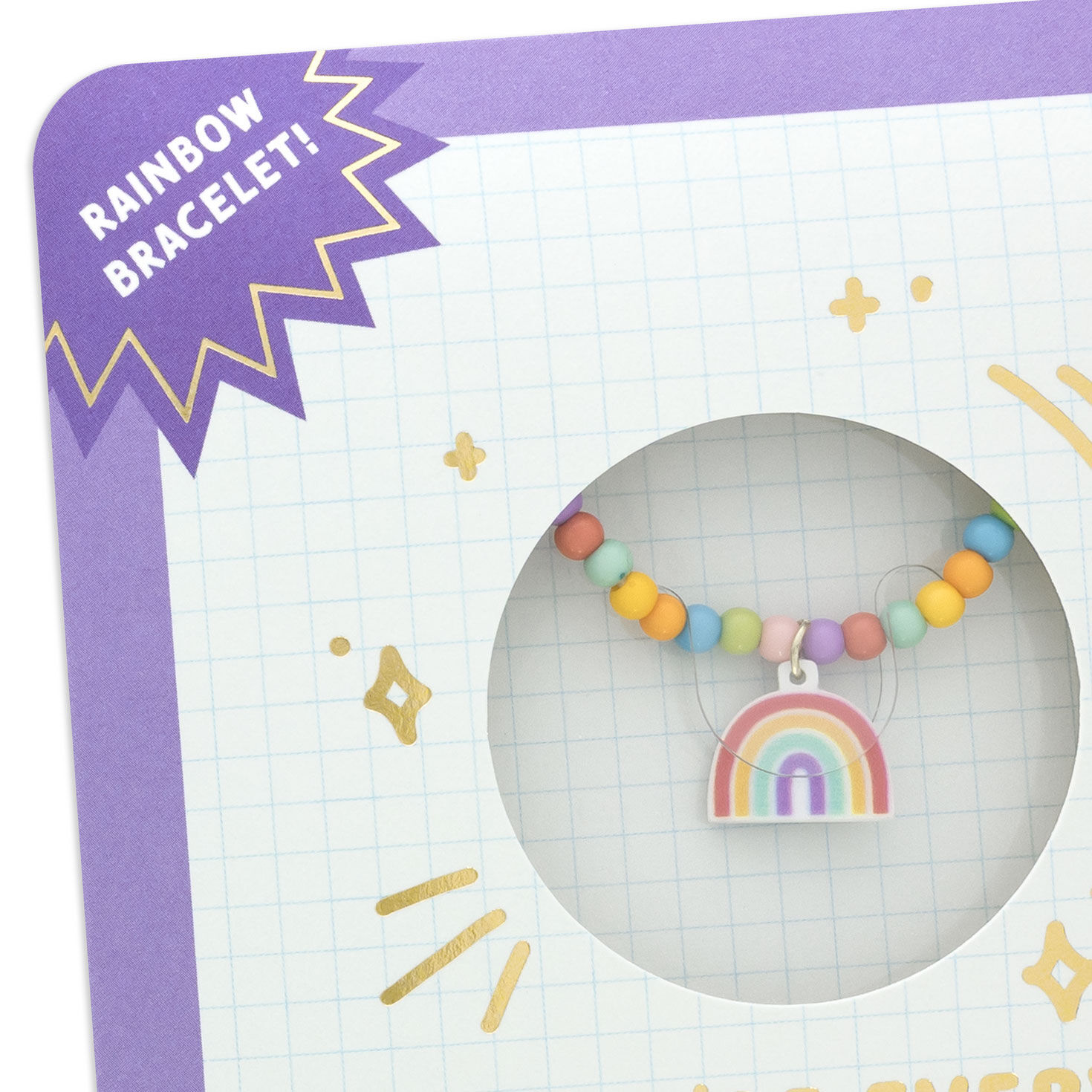 Happy Birthday Card With Rainbow Charm Bracelet Card Front Detail image number 4